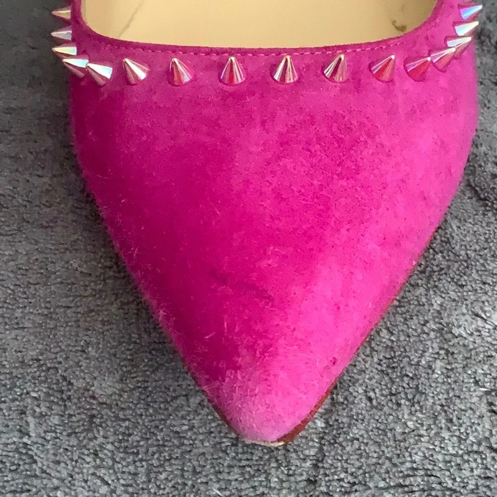 Christian Louboutin Anjalina Flat suede Fuchsia - Picture 9 of 14